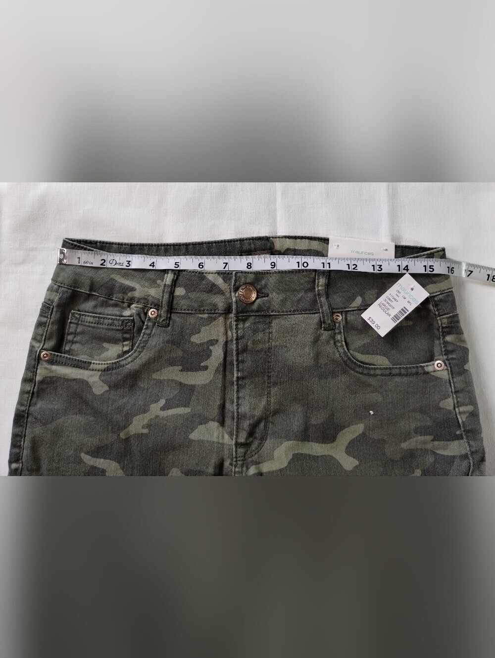 Maurices Olive Green Camo Skinny Jeans Size (L) - Picture 6 of 11